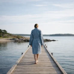 Bambus Badekåbe - S/M - Blå - Prima