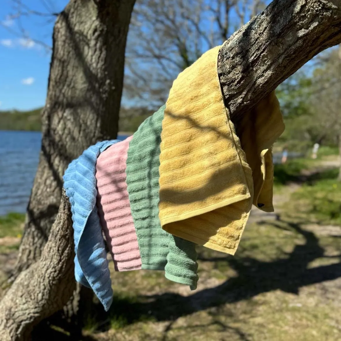 Bambus håndklæde 50x100 cm - Zero twist - gul - Prima
