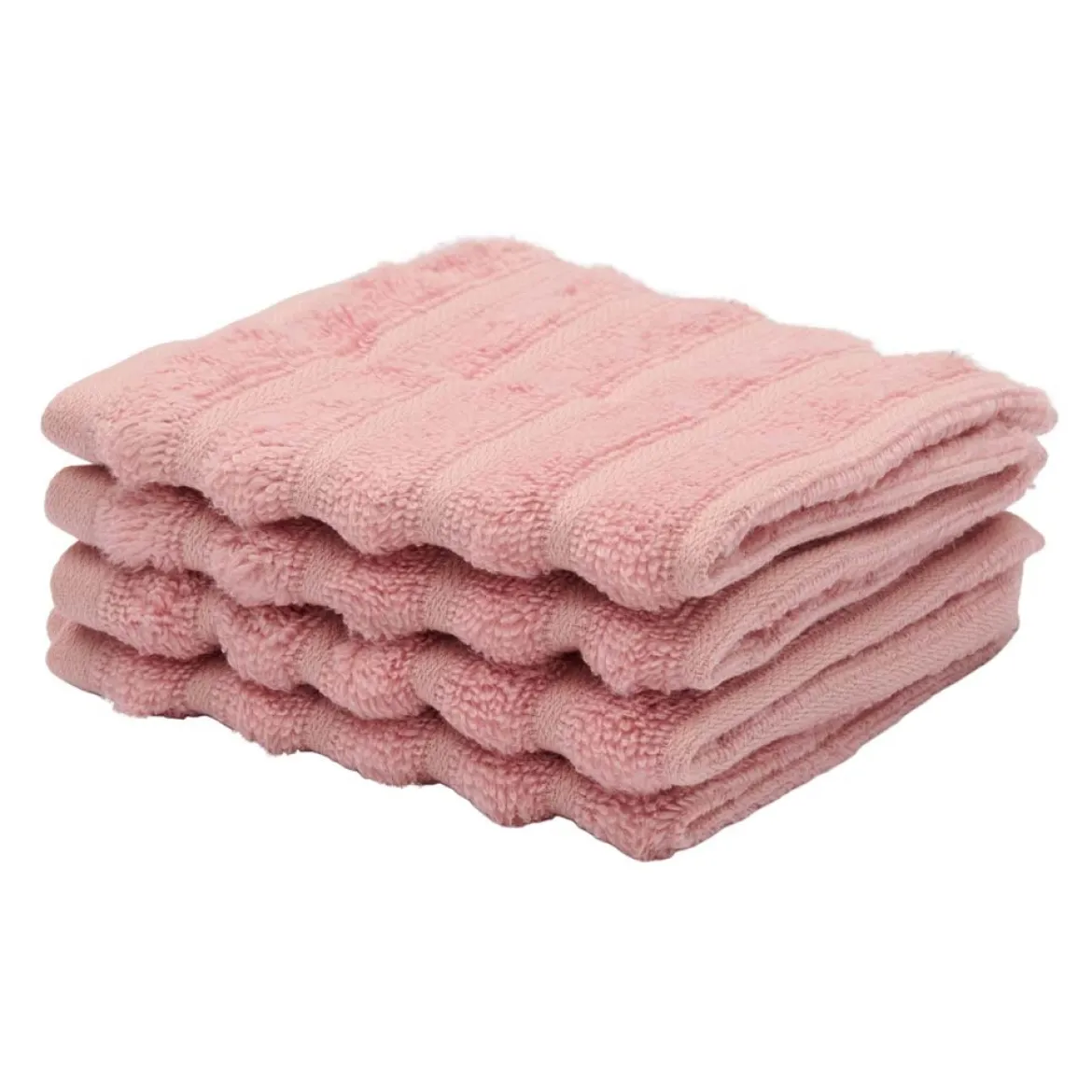 Bambus vaskeklude - Zero twist - rosa - Pakke med 4 stk. - Prima