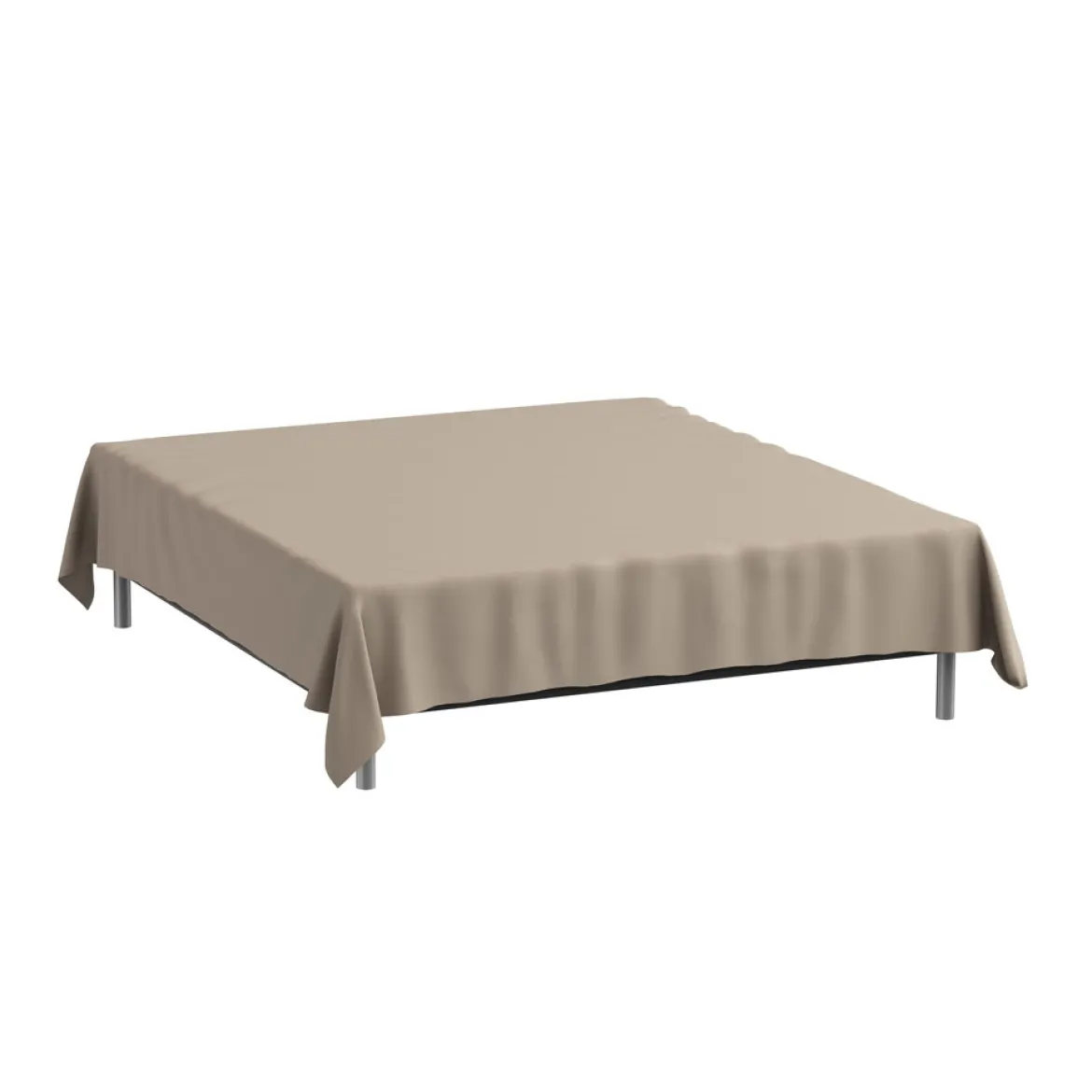 Glat lagen 270x270 cm - premium bomuldssatin - sand - Luna Denmark