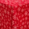 Juledug - Nervøs velour 150x300 cm - Rød med snefnug