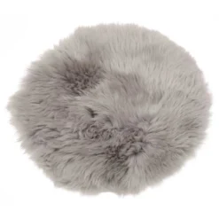 Lammeskind siddehynde Ø34 cm - Ægte lammeskind - grå - Norø