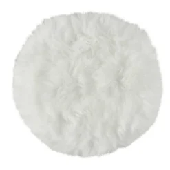 Lammeskind siddehynde Ø34 cm - Ægte lammeskind - hvid - Norø