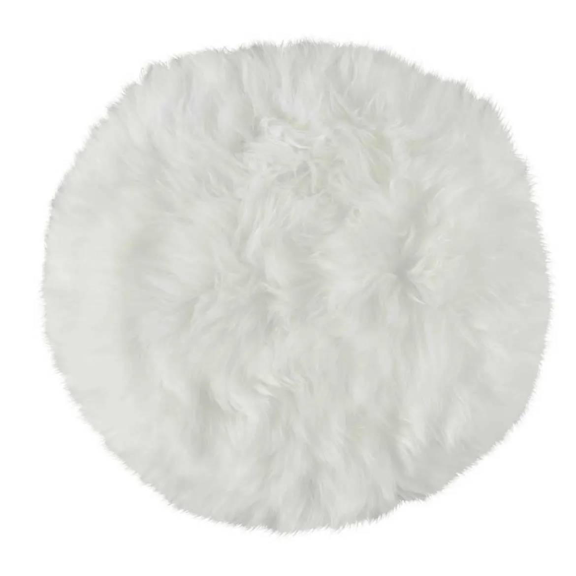 Lammeskind siddehynde Ø34 cm - Ægte lammeskind - hvid - Norø
