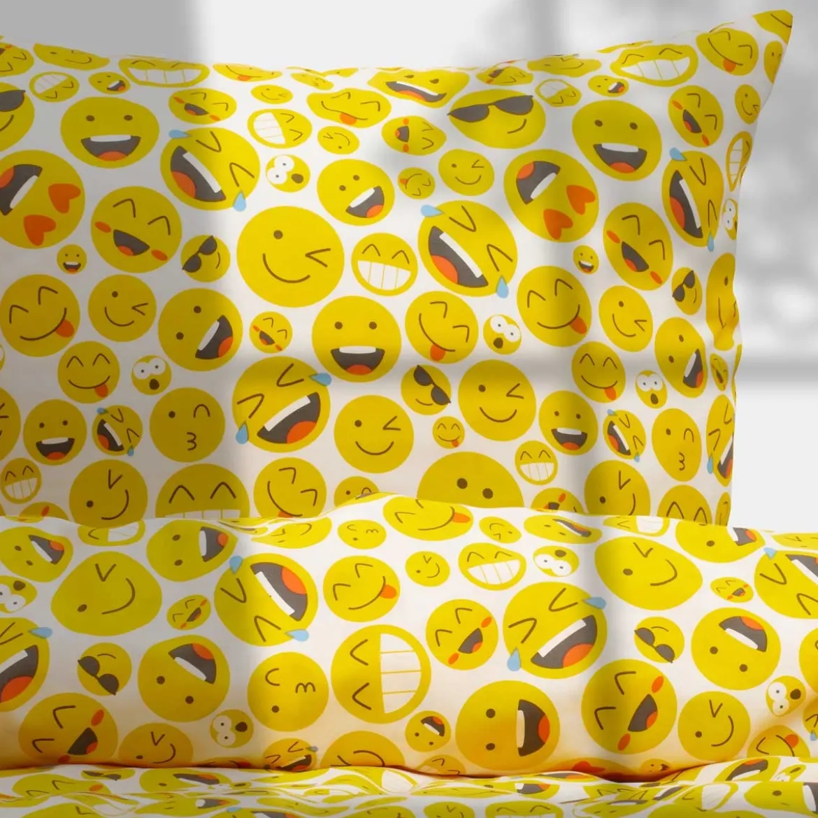 Sengesæt 140x200 cm - bomuldssatin - Smiley - Luna Denmark