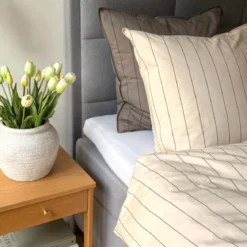 Sengesæt 140x220 cm - stonewash - Gro - sand - Luna Denmark