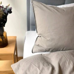 Sengesæt 240x220 cm - stonewash - taupe - Luna Denmark