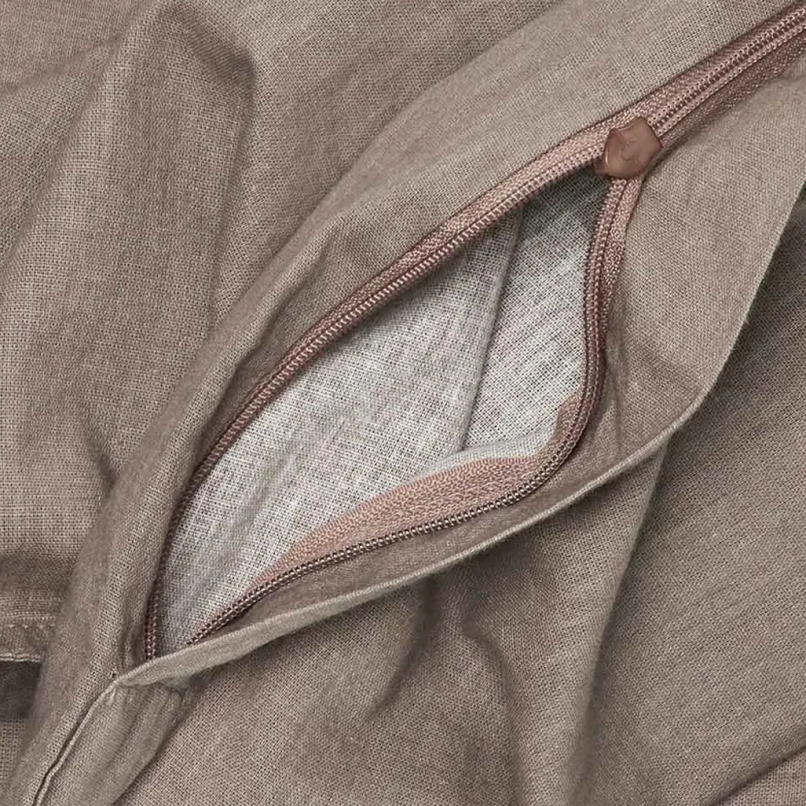 Sengesæt 240x220 cm - stonewash - taupe - Luna Denmark