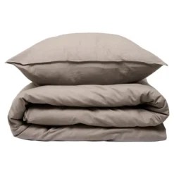 Sengesæt 240x220 cm - stonewash - taupe - Luna Denmark