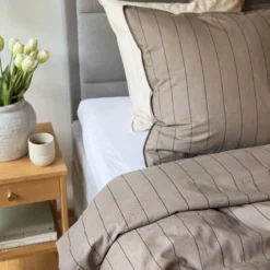 Sengesæt 140x220 cm - stonewash - Toke - taupe - Luna Denmark