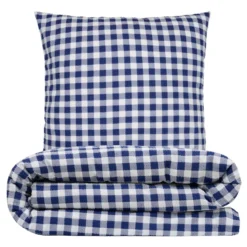 Sengetøj 200x220 cm - bæk og bølge - Check - blå - Luna Denmark