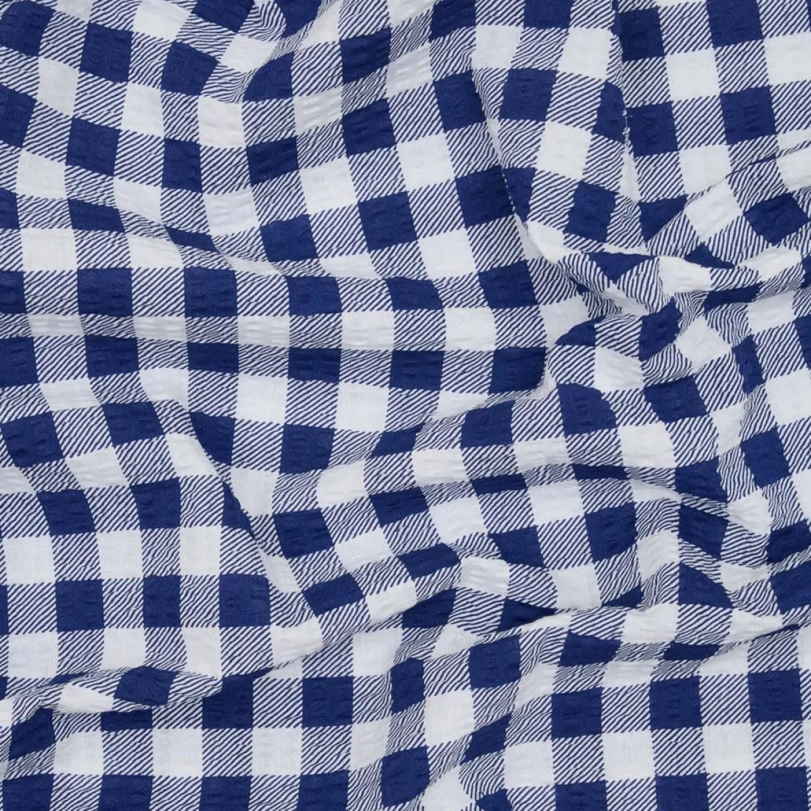 Sengetøj 240x220 cm - bæk og bølge - Check - blå - Luna Denmark