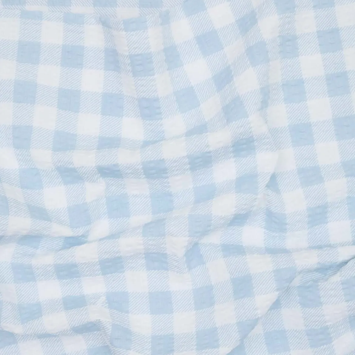 Sengetøj 200x200 cm - bæk og bølge - Check - lys blå - Luna Denmark