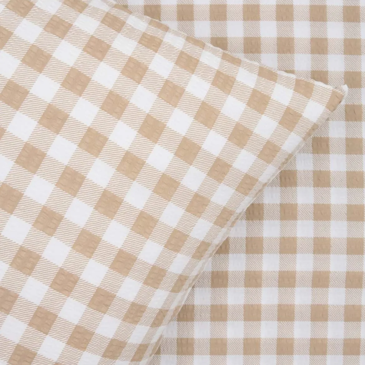Sengetøj 200x220 cm - bæk og bølge - Check - mokka - Luna Denmark