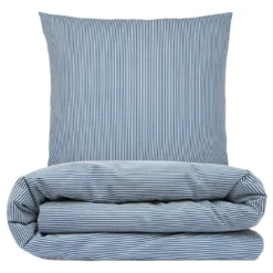 Sengetøj 140x200 cm - bæk og bølge - Stripe - blå - Luna Denmark