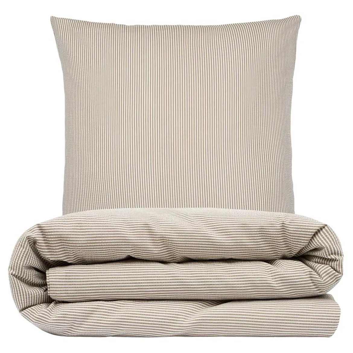 Sengetøj 140x220 cm - bæk og bølge - Stripe - taupe - Luna Denmark