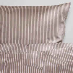 Sengetøj 200x200 cm - bomuldssatin - Blokhus - taupe - Luna Denmark