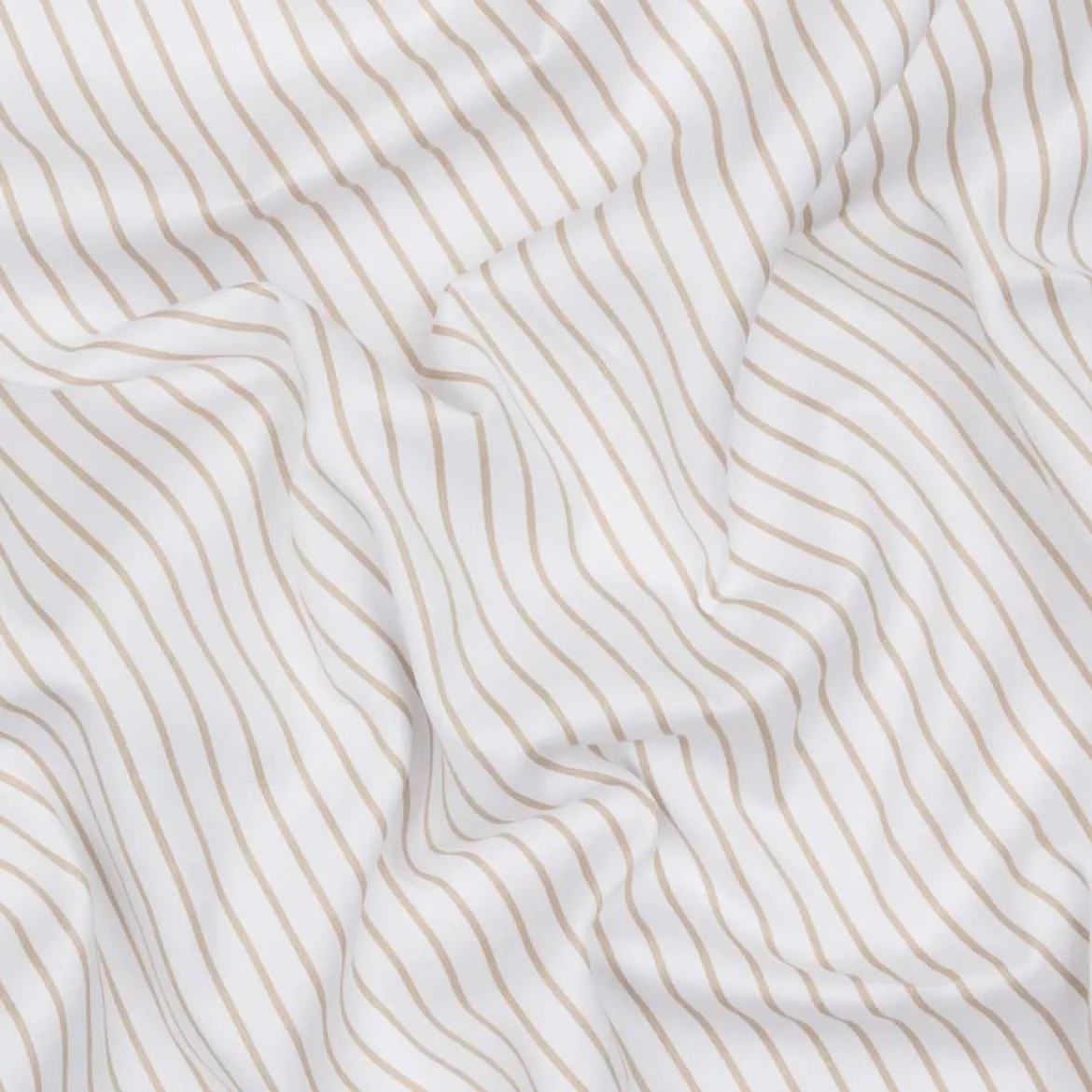 Sengetøj 140x220 cm - bomuldssatin dobbeltsidet - stribet - taupe - Luna Denmark