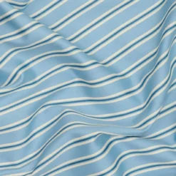 Sengetøj - 140x220 cm - bomuldssatin - Karl - blå strib - Luna Denmark