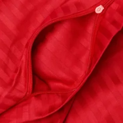 Sengetøj 240x220 cm - bomuldssatin - Smal stribet - rød - ProSleep