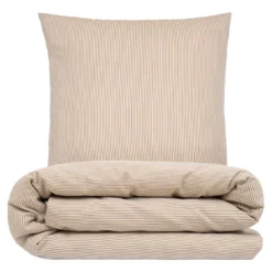 Sengetøj 140x220 cm - Nano krepp - taupe - Luna Denmark