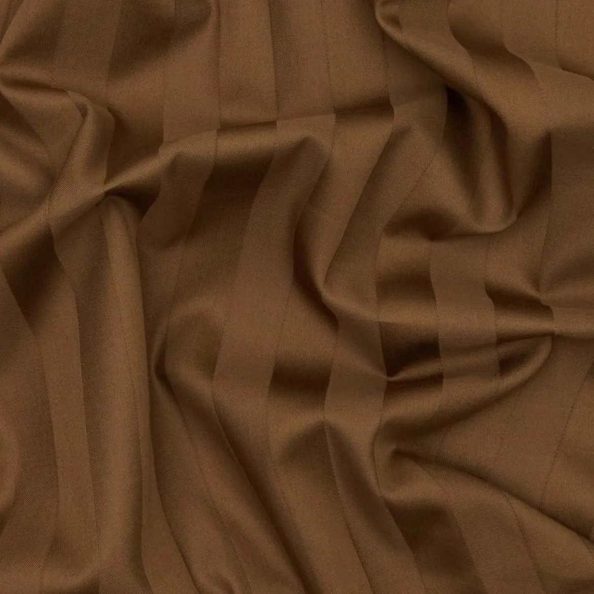 Sengetøj 140x220 cm - premium bomuld - Satin stribet - brun - Luna Denmark