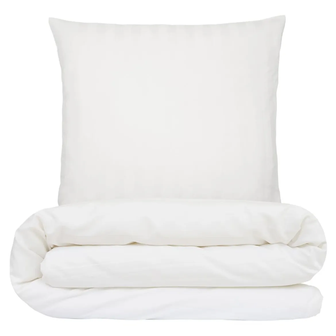 Sengetøj 140x200 cm - premium bomuld - Satin stribet - hvid - Luna Denmark