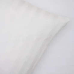 Sengetøj 140x200 cm - premium bomuld - Satin stribet - hvid - Luna Denmark