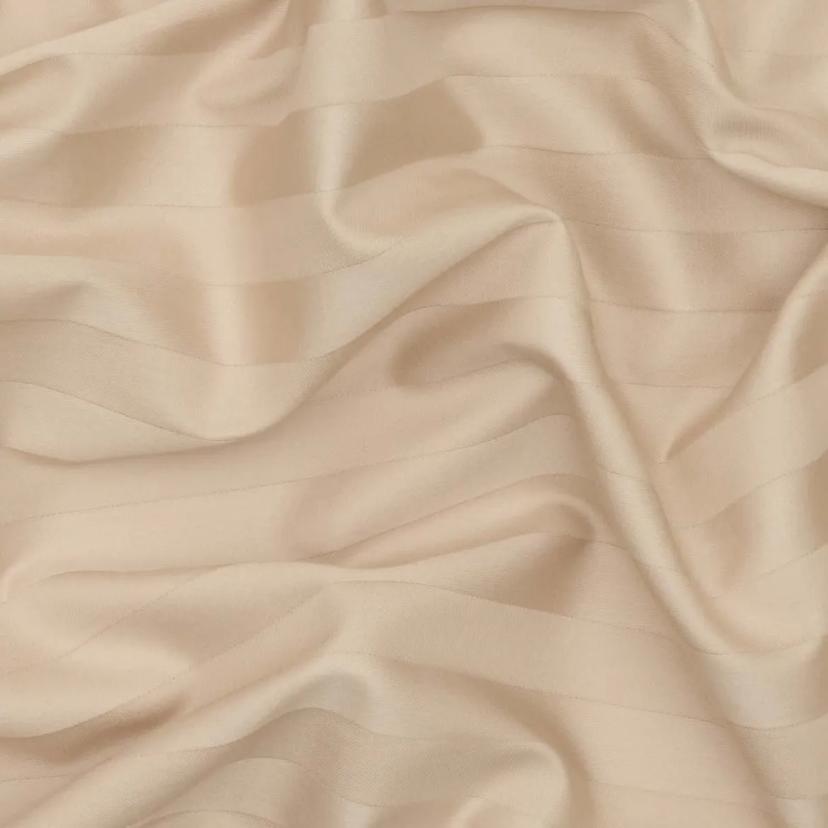Sengetøj 140x200 cm - premium bomuld - Satin stribet - mokka - Luna Denmark