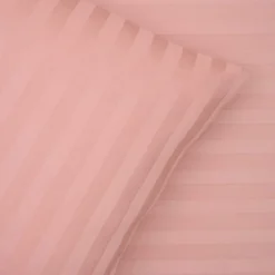Sengetøj 140x220 cm - premium bomuld - Satin stribet - rosa - Luna Denmark