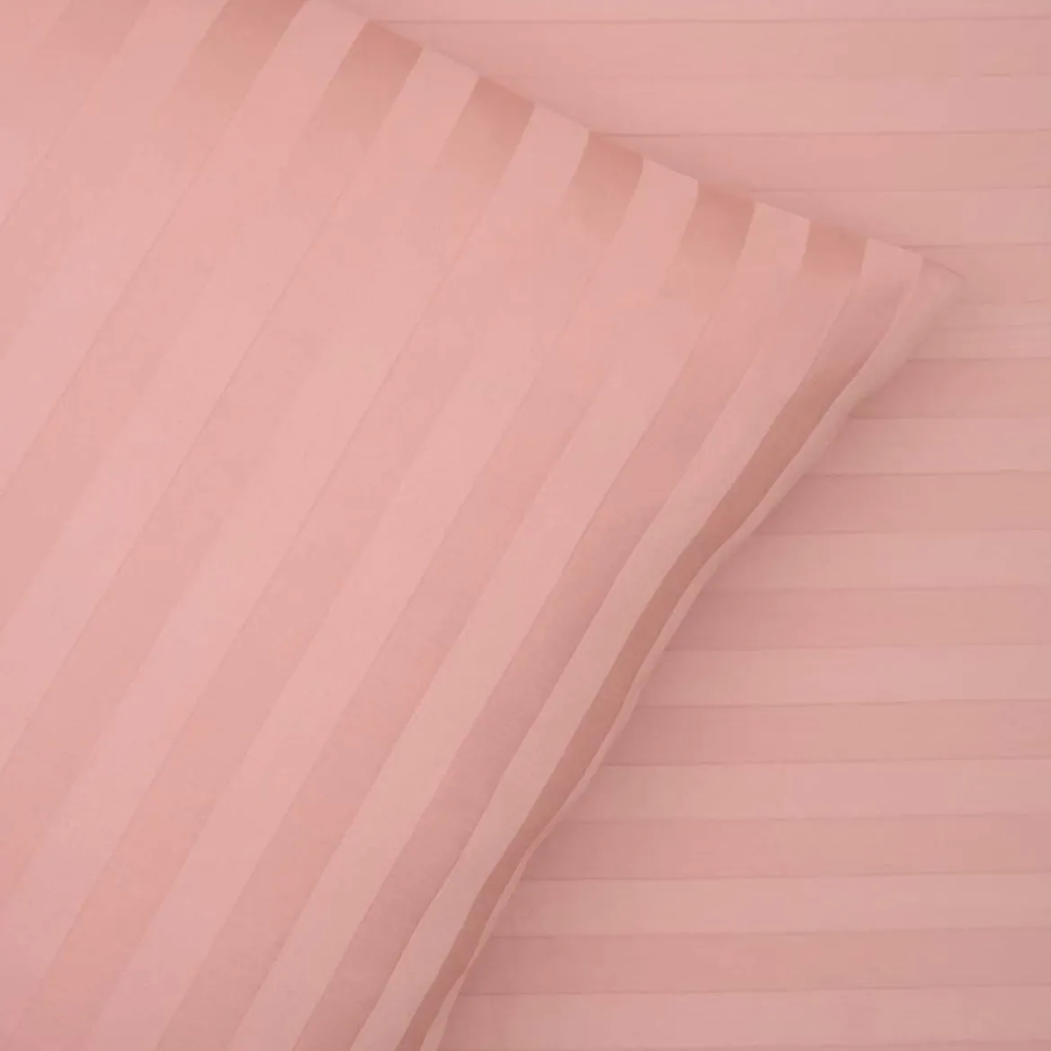 Sengetøj 140x220 cm - premium bomuld - Satin stribet - rosa - Luna Denmark