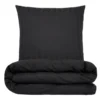 Sengetøj 140x220 cm - premium bomuld - Satin stribet - sort - Luna Denmark