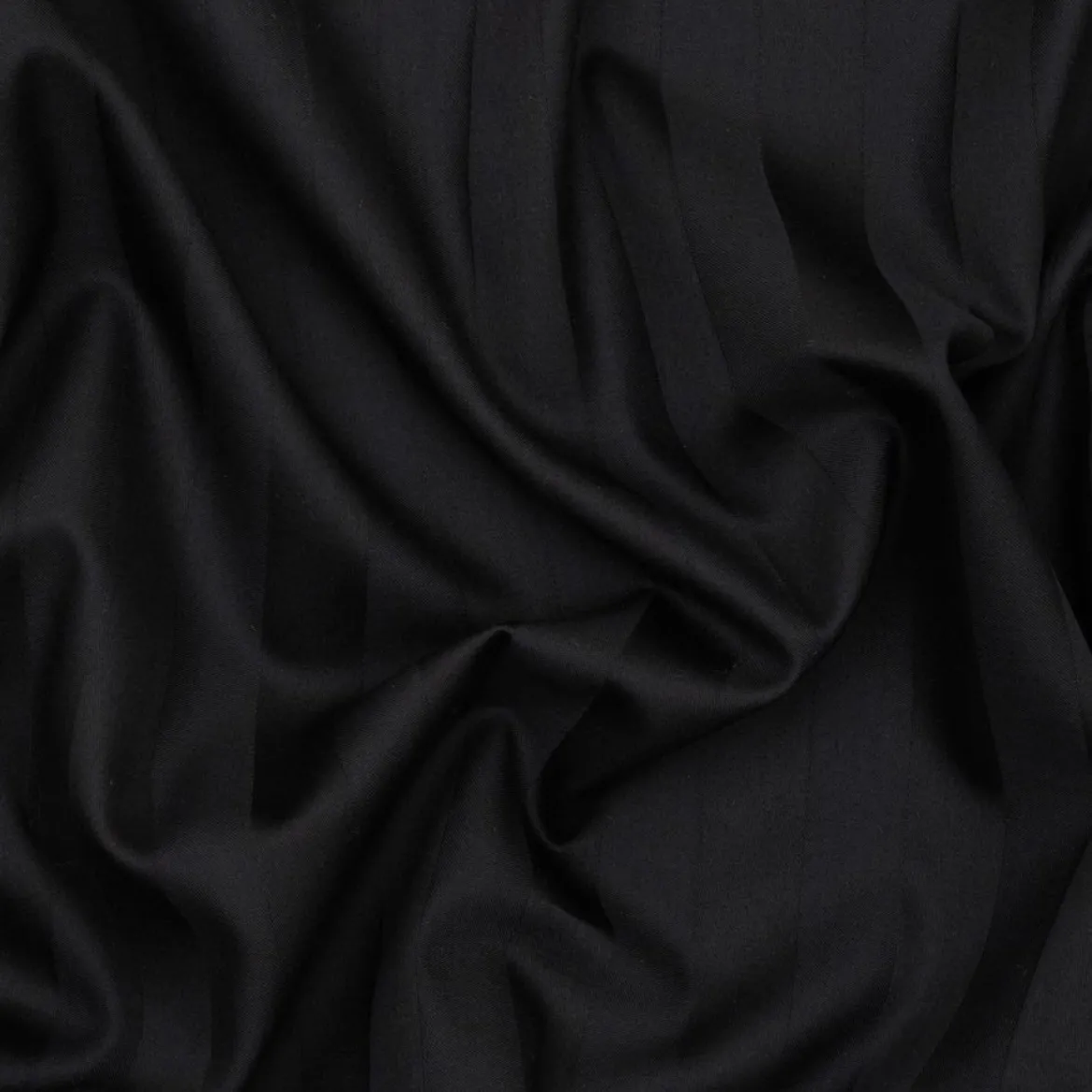 Sengetøj 140x220 cm - premium bomuld - Satin stribet - sort - Luna Denmark