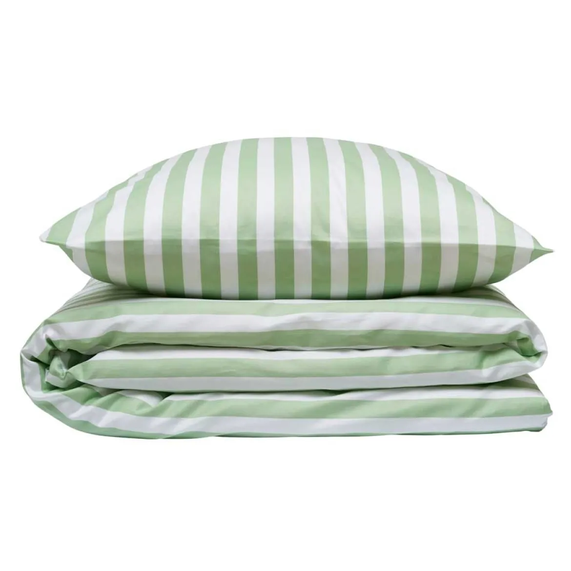 Sengetøj 135x200 / 80x80 cm - Kalle - green stripe - Luna Denmark