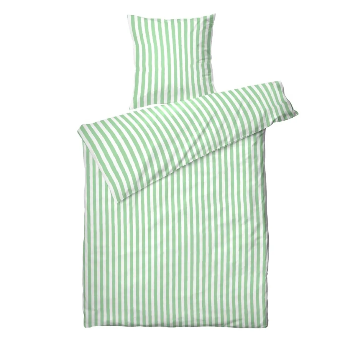 Sengetøj 135x200 / 80x80 cm - Kalle - green stripe - Luna Denmark