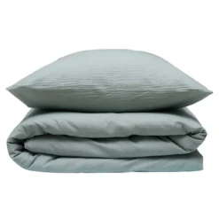 Sengetøj 150x210 / 50x60 cm - Nano Krepp aqua - Luna Denmark