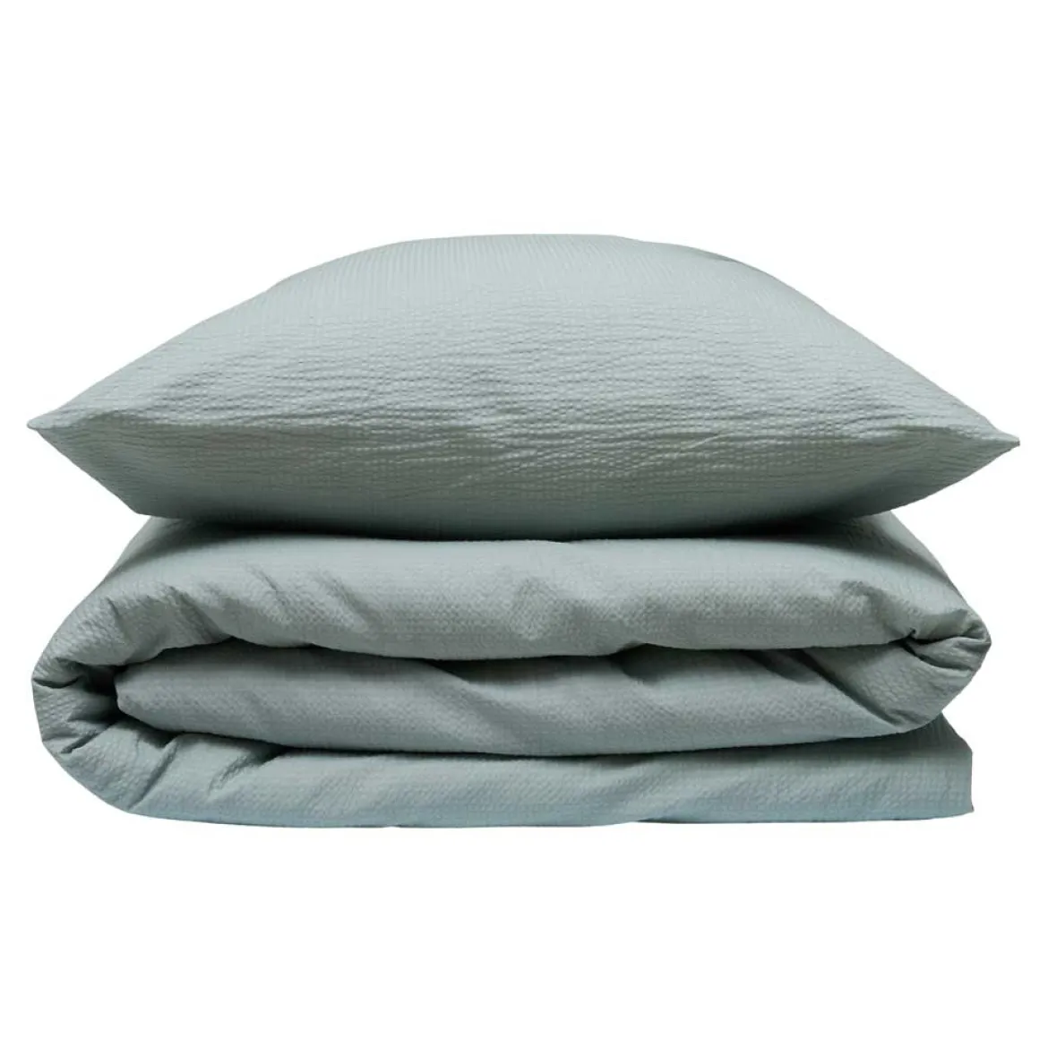 Sengetøj 150x210 / 50x60 cm - Nano Krepp aqua - Luna Denmark