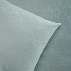 Sengetøj 150x210 / 50x60 cm - Nano Krepp aqua - Luna Denmark