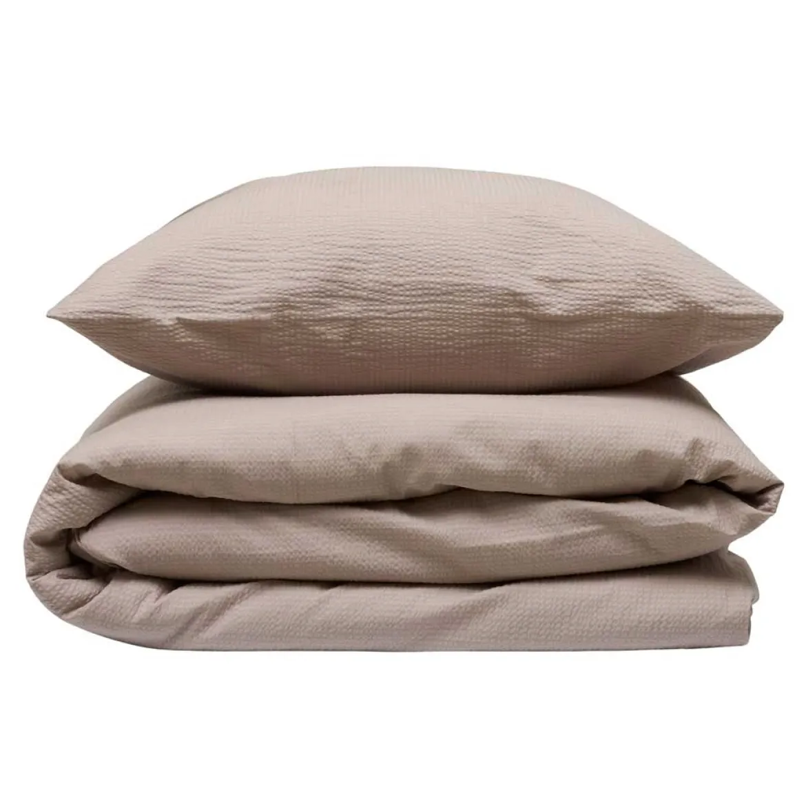 Sengetøj 150x210 / 50x60 cm - Nano Krepp taupe - Luna Denmark