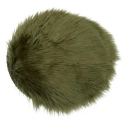 Siddehynde Ø34 cm - Imiteret Pels - grøn - Norø