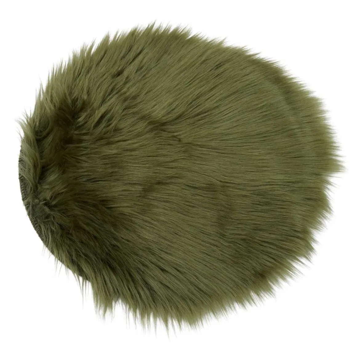 Siddehynde Ø34 cm - Imiteret Pels - grøn - Norø