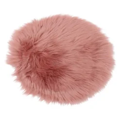 Siddehynde Ø34 cm - Imiteret Pels - rosa - Norø