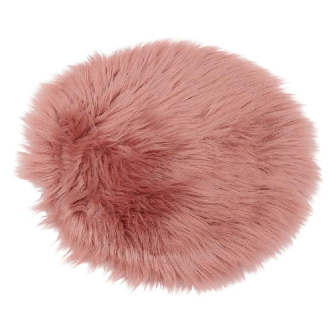 Siddehynde Ø34 cm - Imiteret Pels - rosa - Norø