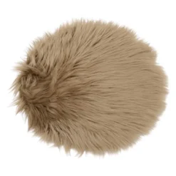 Siddehynde Ø34 cm - Imiteret Pels - taupe - Norø
