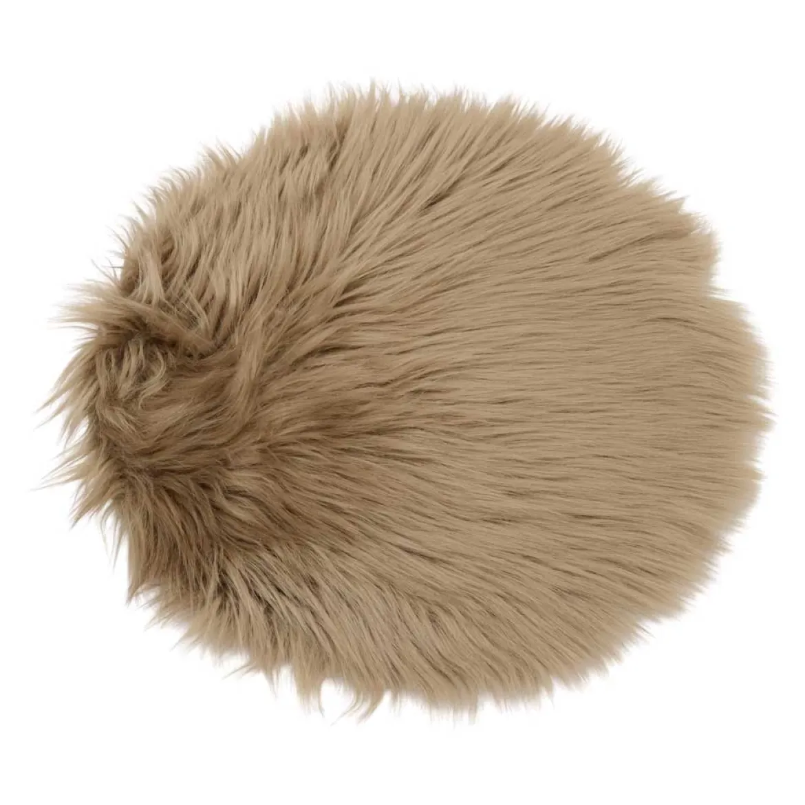 Siddehynde Ø34 cm - Imiteret Pels - taupe - Norø