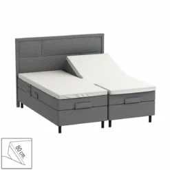 Splitlagen - H lagen 210x210 cm - 80 cm split - bomuldssatin - Soft feel - hvid - ProSleep