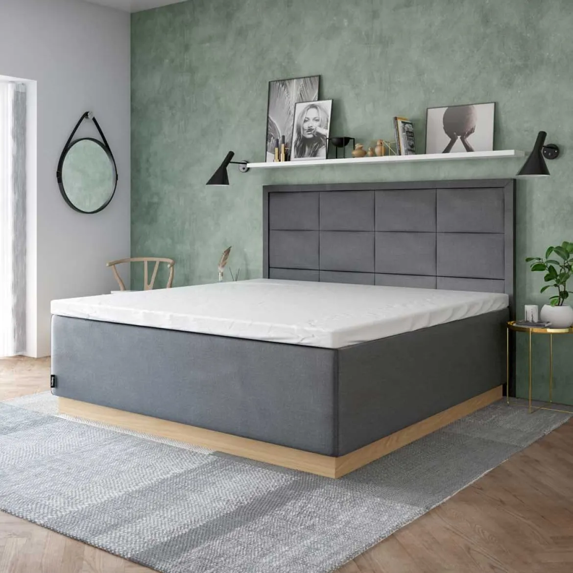 Splitlagen - H lagen 210x210 cm - 80 cm split - bomuldssatin - Soft feel - hvid - ProSleep