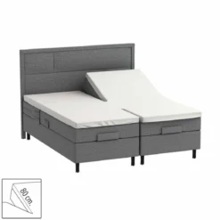 Splitlagen - H lagen 180x200 cm - 80 cm split - premium bomuldssatin - hvid - Luna Denmark