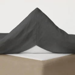 Splitlagen - H lagen 210x210 cm - premium bomuldssatin - antracit - Luna Denmark