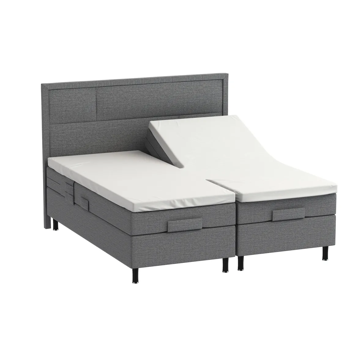Splitlagen - H lagen 180x210 cm - premium bomuldssatin - hvid - Luna Denmark